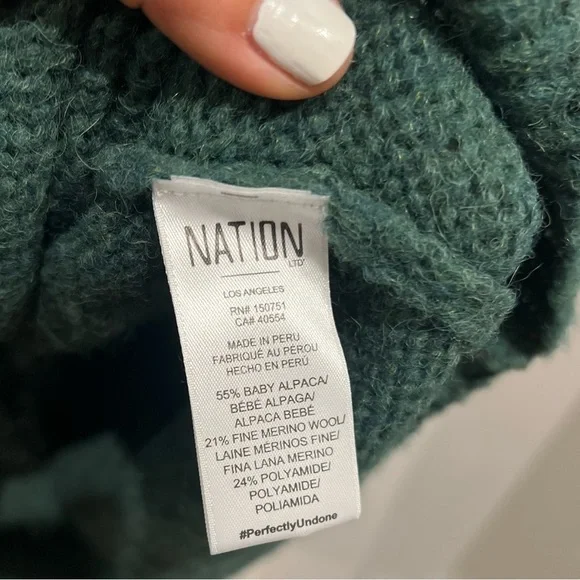 Nation LTD womens Shane Alpaca & Wool-Blend Sweaterdress, Green size M - Picture 5 of 6